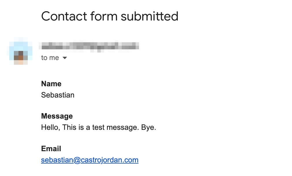 A screenshot form Gmail on how does the email look like