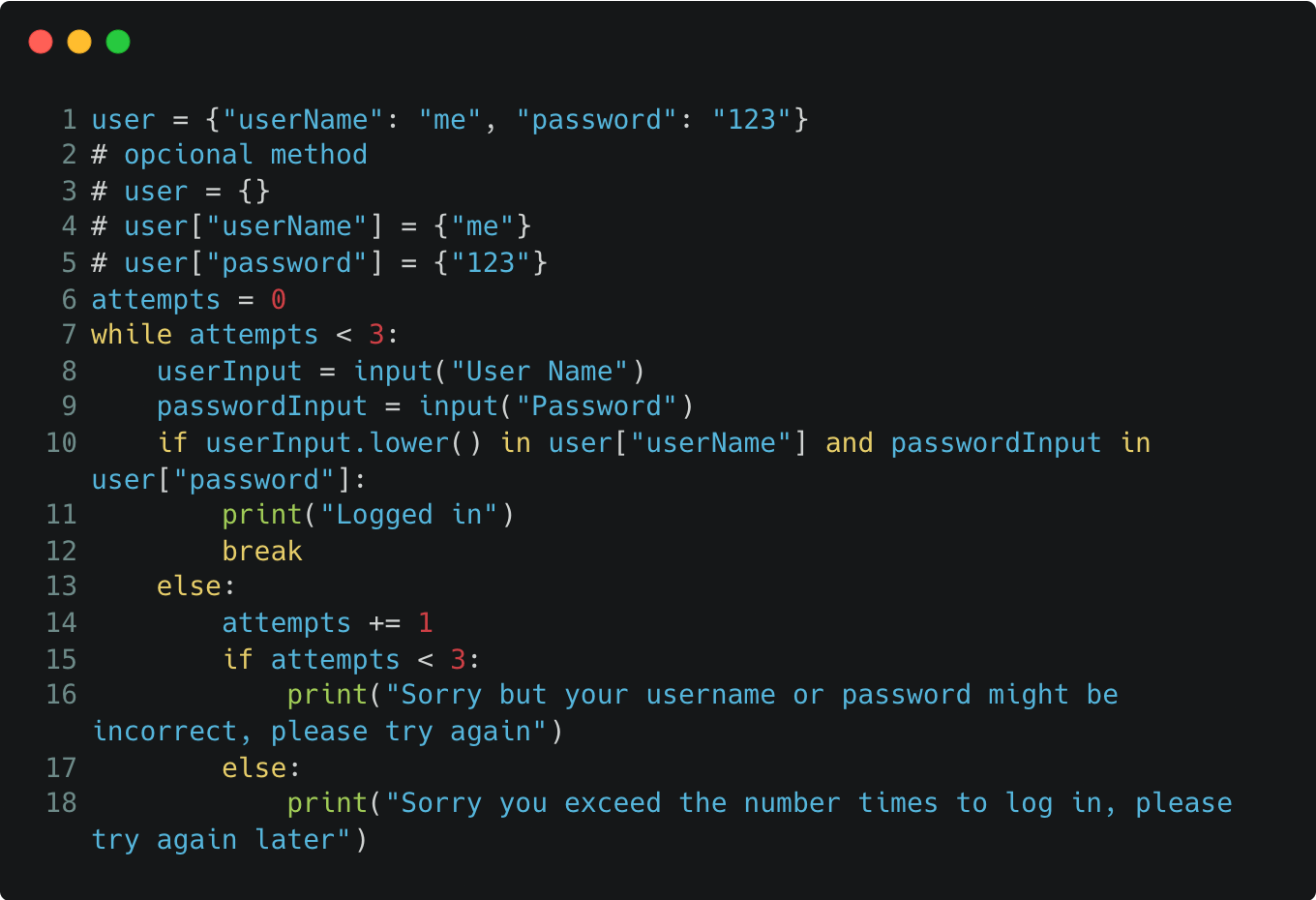 Python snippet #1
