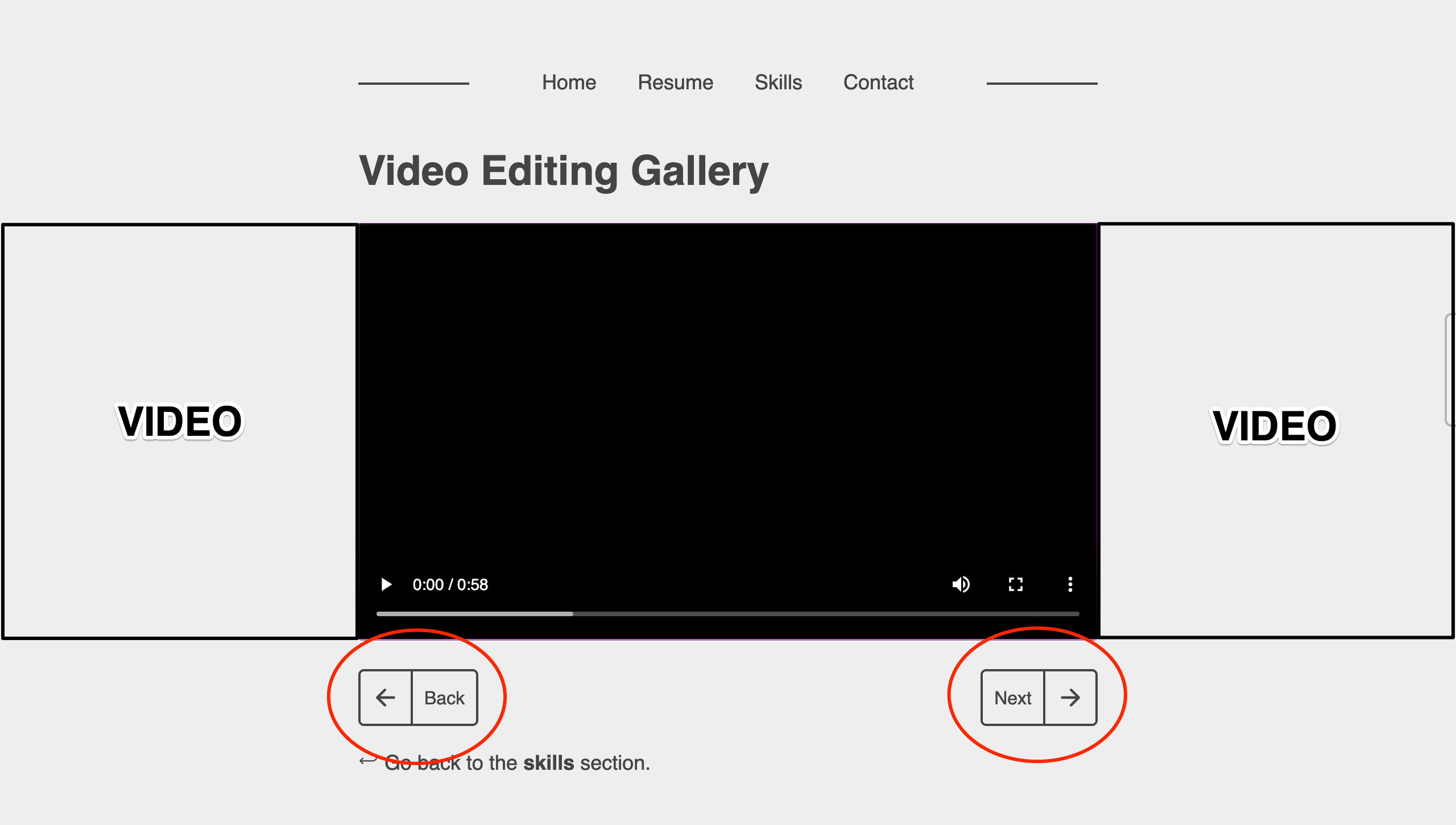 A screenshot frem this website's video gallery